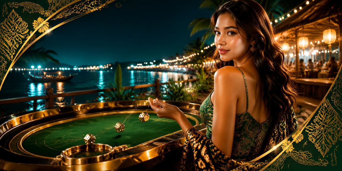 Permainan dadu bergaya batik Malaysia di meja kasino dalam talian 20th